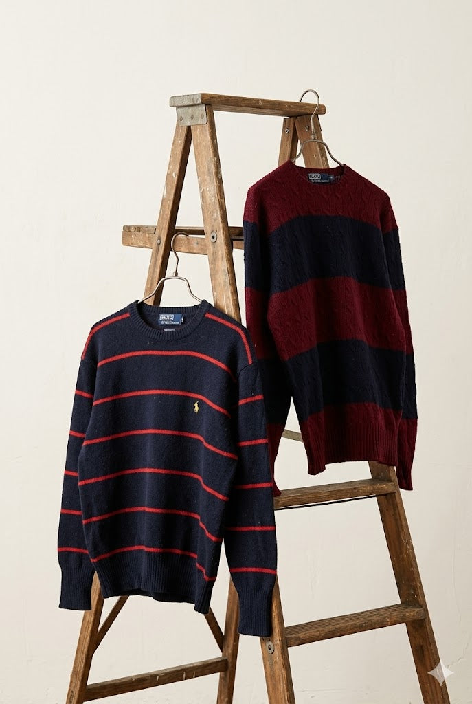 90's Polo Ralph Lauren Stripe Knit x2点