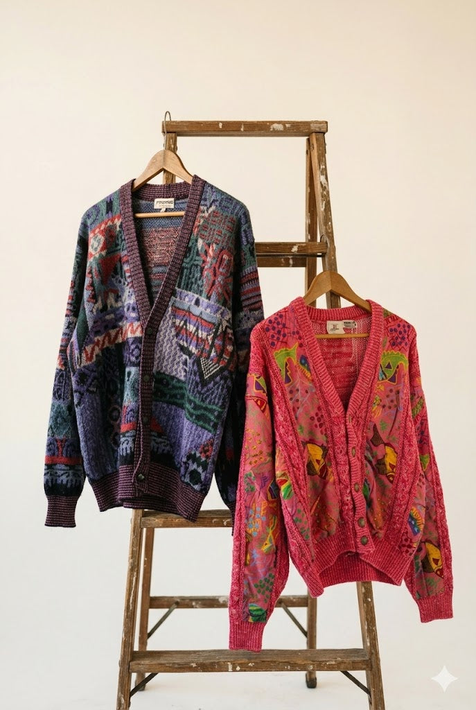 Made In Italy Men's Vintage Design Knit Cardigan x2点