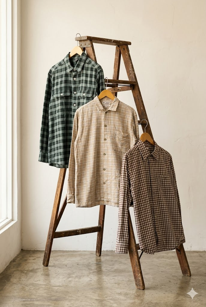 Columbia & mont-bell Check Shirt x3点