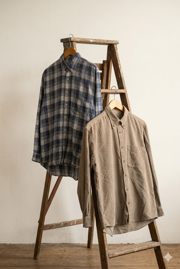 Old UNIQLO Check & Corduroy Shirt x2点