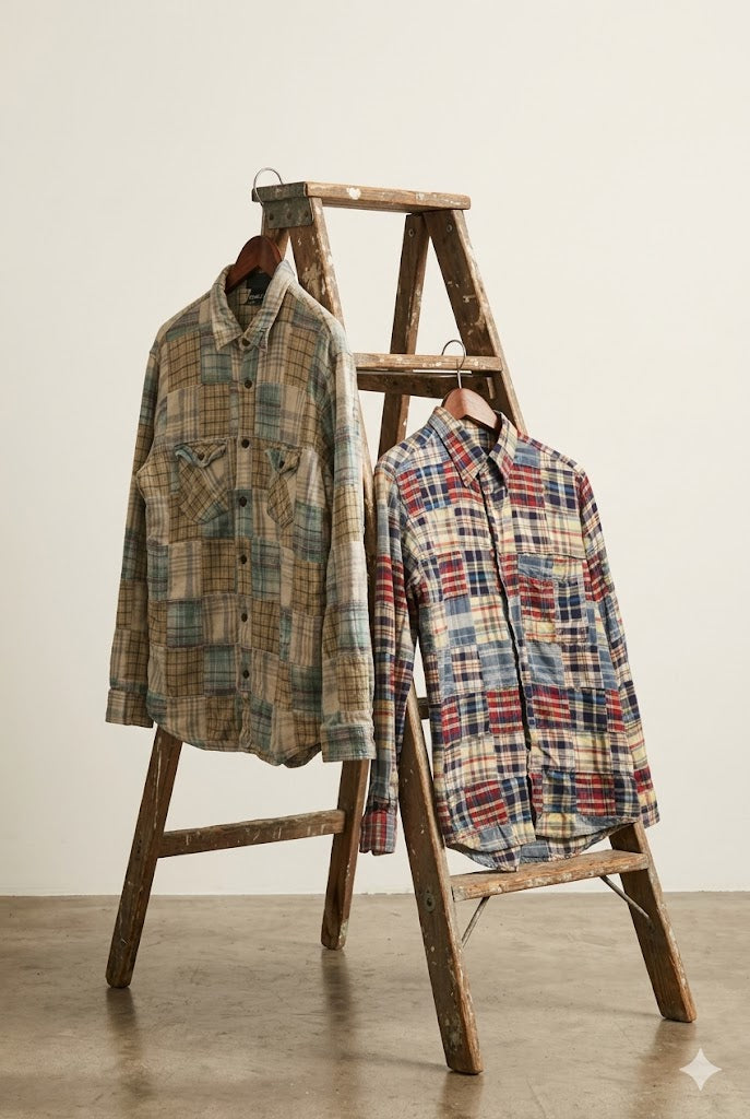 90's Made In India Patchwork Check Shirt x2点