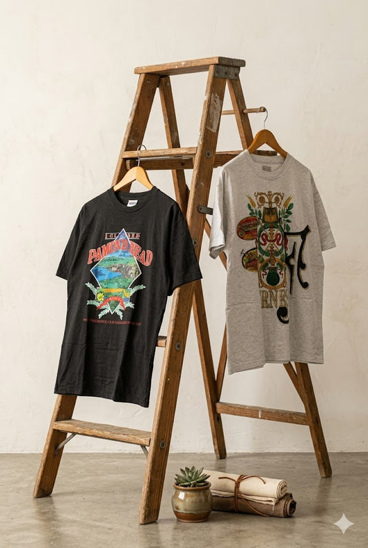 Men's Vintage Big Print T-Shirt x2点