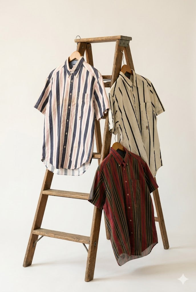 90's Tommy Hilfiger Stripe Short Sleeve Shirt x3点