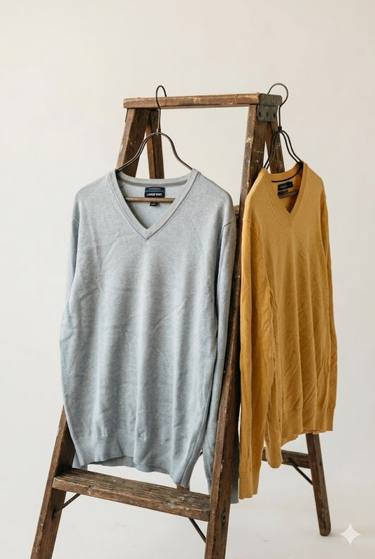 Nautica&LANDS END V-Neck Cotton Knit x2点