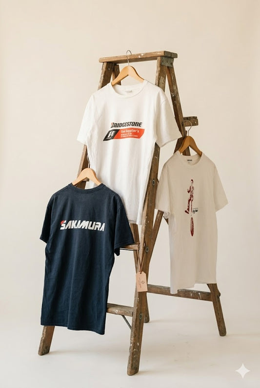 90-00's Bridgestone & SAKAMURA Corporate Print T-Shirt x3点