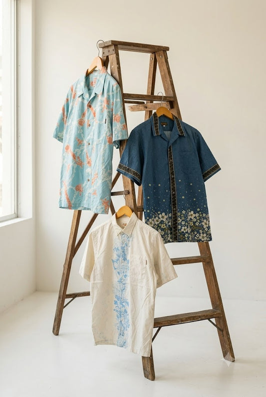 Men's Vintage Okinawa-Made Short Sleeve Shirt x3点