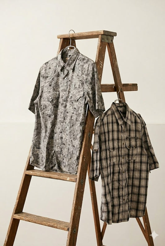 Men's Design Short Sleeve Western Shirt x2点
