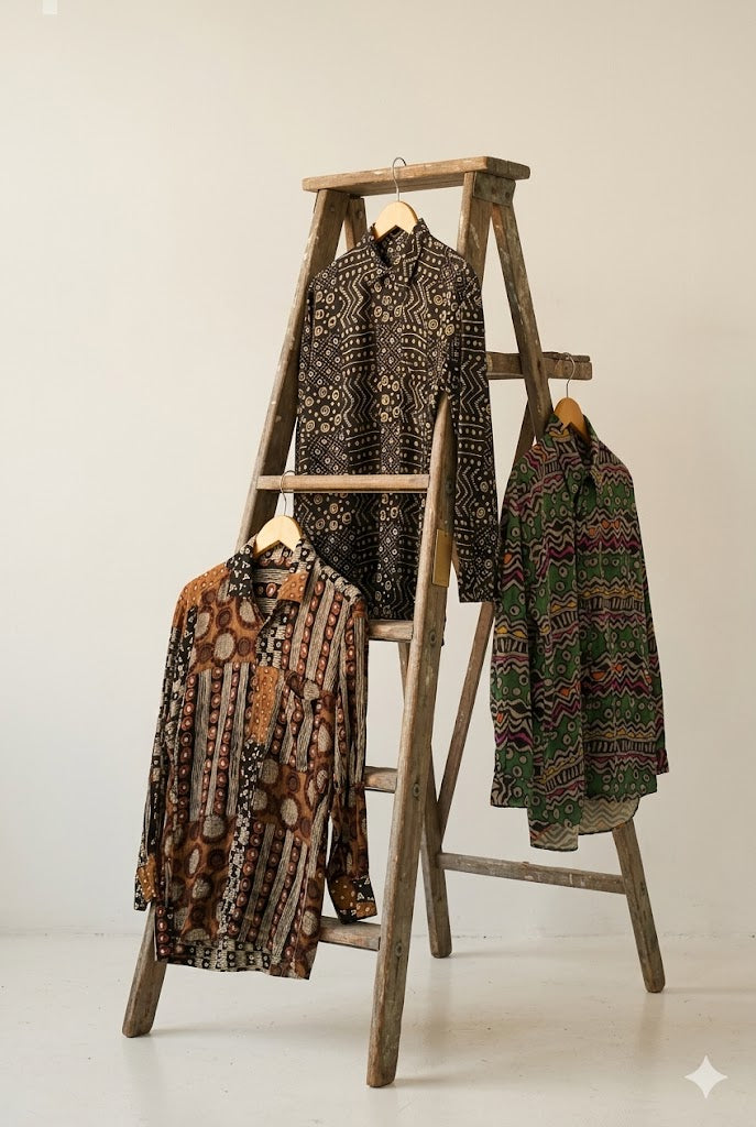 Men's Vintage Tribal Print Long Sleeve Shirt x3点
