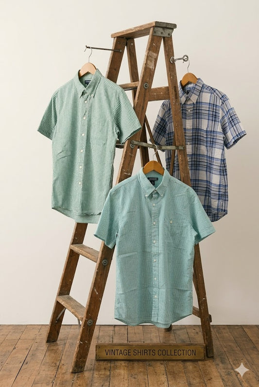 LANDS END Button Down Short Sleeve Shirt x3点