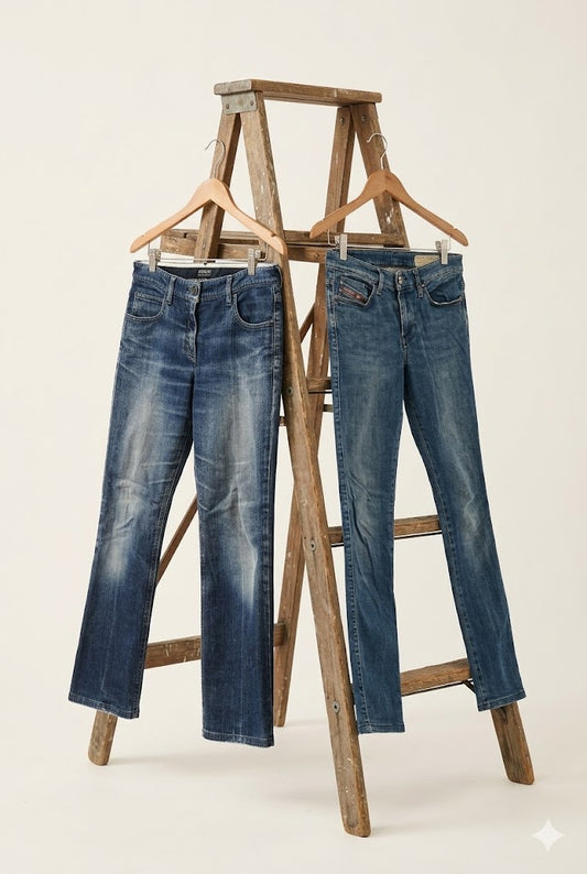 Armani & Diesel Y2K Style Women's Denim Pants x2点