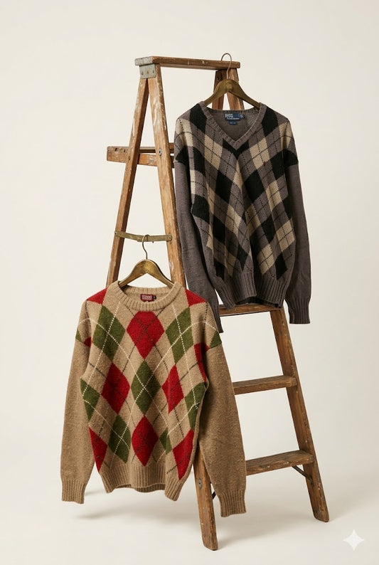 90-00's Ralph Lauren Argyle Knit Sweater x2点