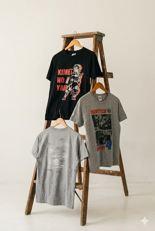 Japanese Manga & Game Print T-Shirts x3点