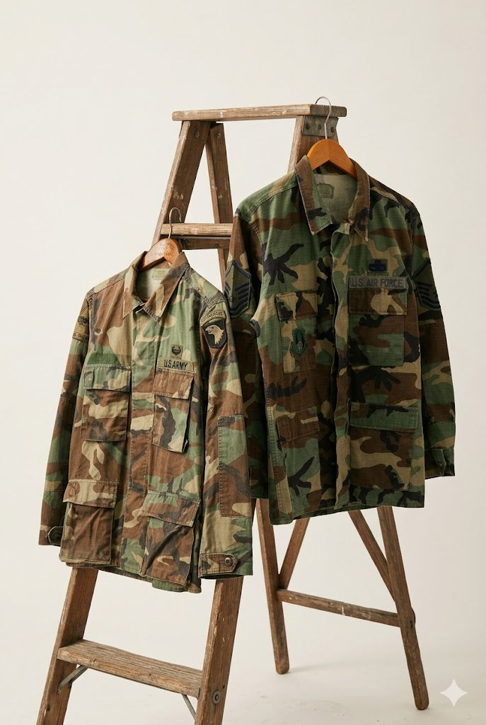 80's & 90's U.S. ARMY Woodland Camo BDU Jacket x2点