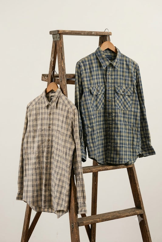 80-90's Wrangler & Lee Check Long Sleeve Shirt x2点