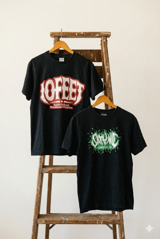 Rock Band Print T-Shirt x2点