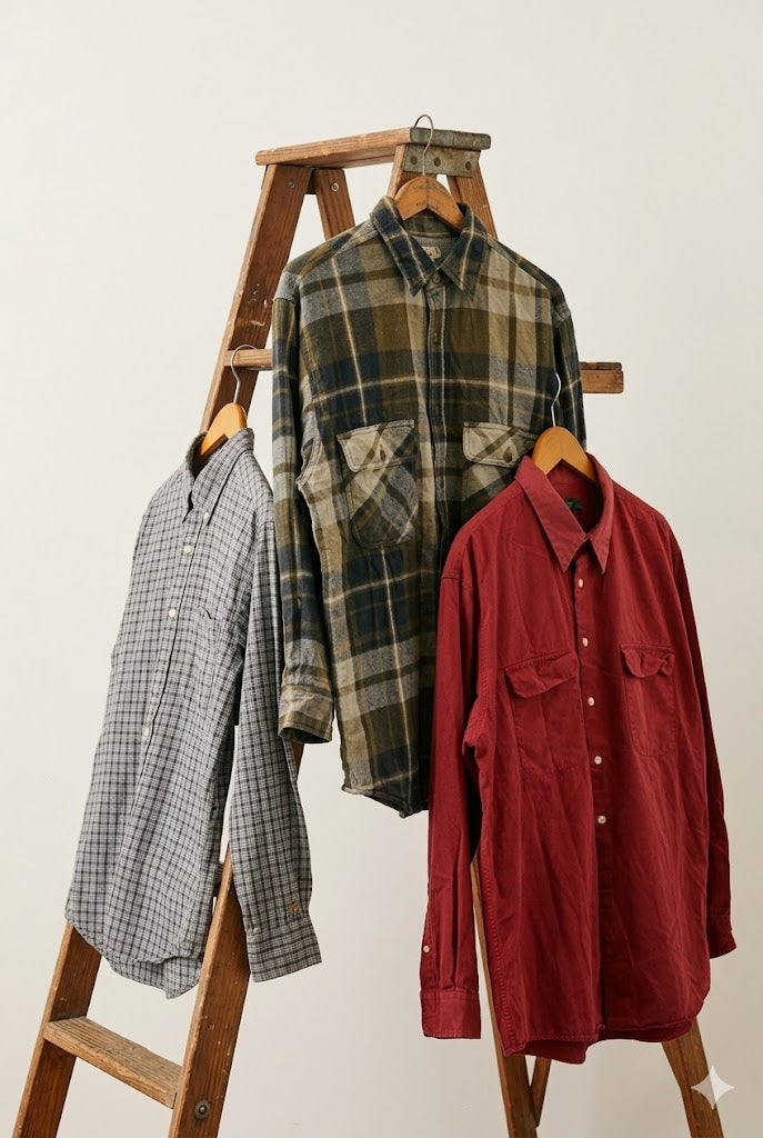 90's J.CREW Men's Long Sleeve Shirt x3点