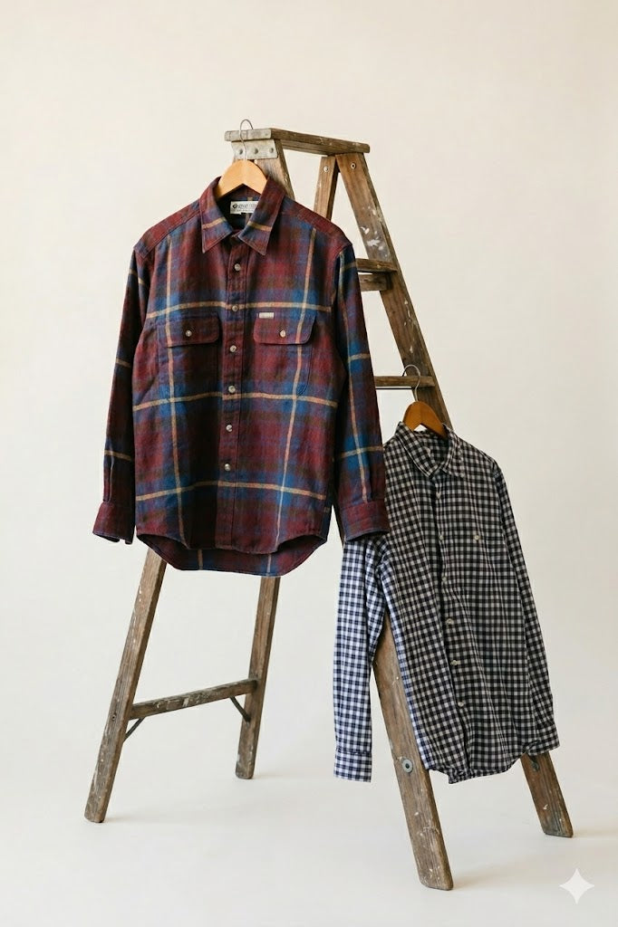 The North Face & Columbia Check Long-Sleeve Shirt x2点
