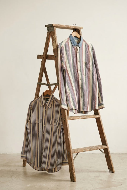 Men's Vintage Stripe Long Sleeve Shirt x2点