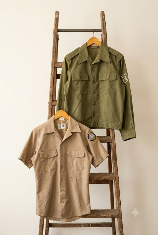 70-80's Hungarian Army & USMC Military Shirt x2点