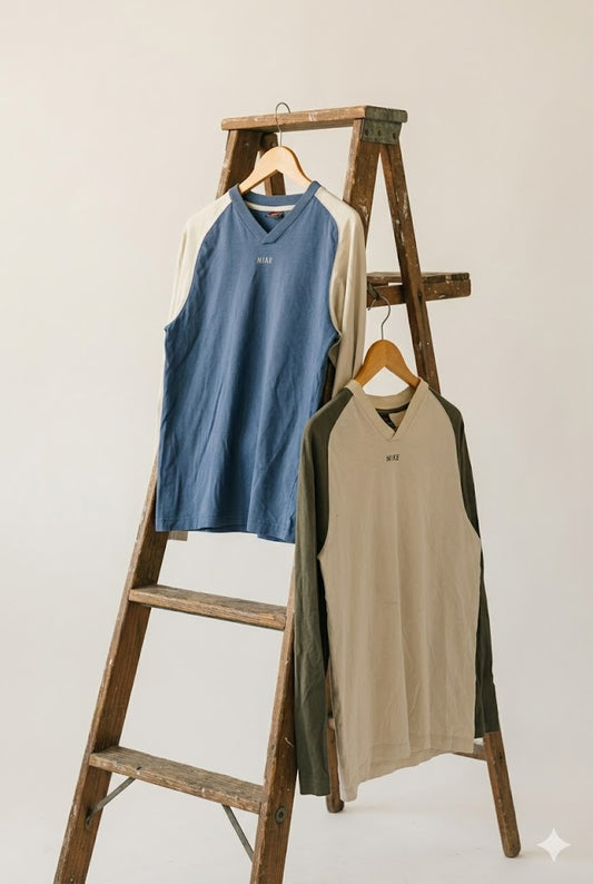 00's Y2K Style NIKE Raglan Long-Sleeve T-Shirt x2点