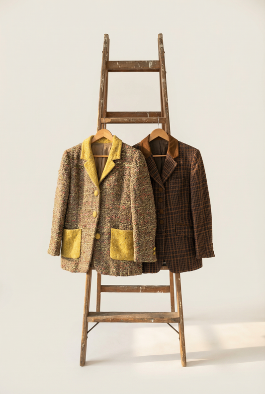 Women's Vintage Tweed & Check Tailored Jacket x2点