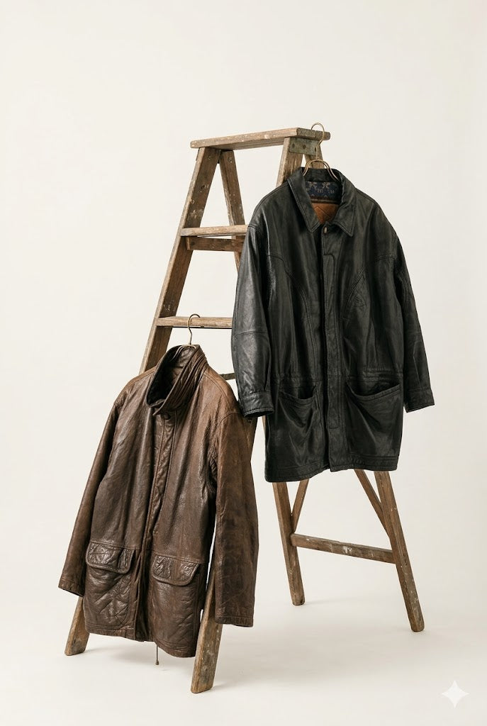 Made In Italy & Spain Men's Vintage Leather Jacket x3点