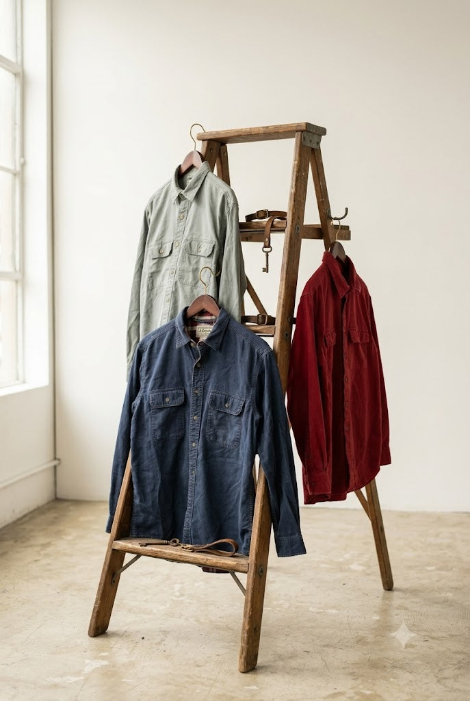 90's L.L.Bean Long Sleeve Work Shirt x3点