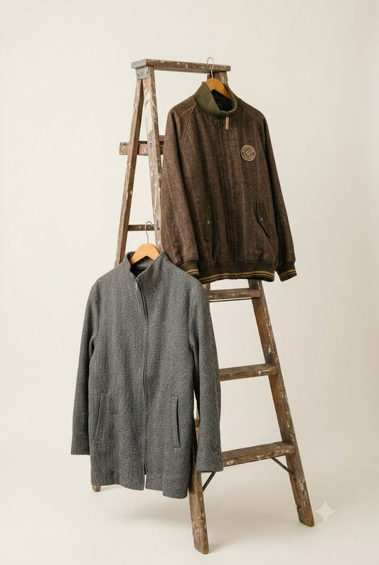 Men's Vintage Tweed Zip Up Jacket x2点