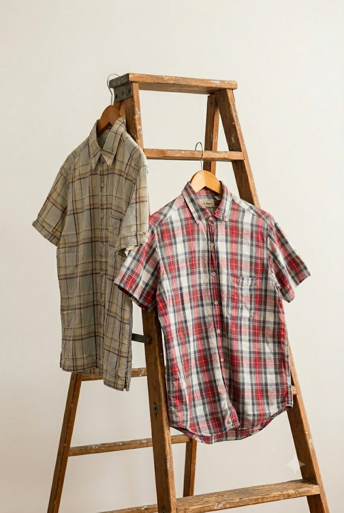 90's L.L.Bean Check Short Sleeve Shirt x2点