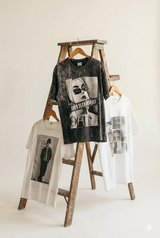 Men's Face Photo Print T-Shirt x4点