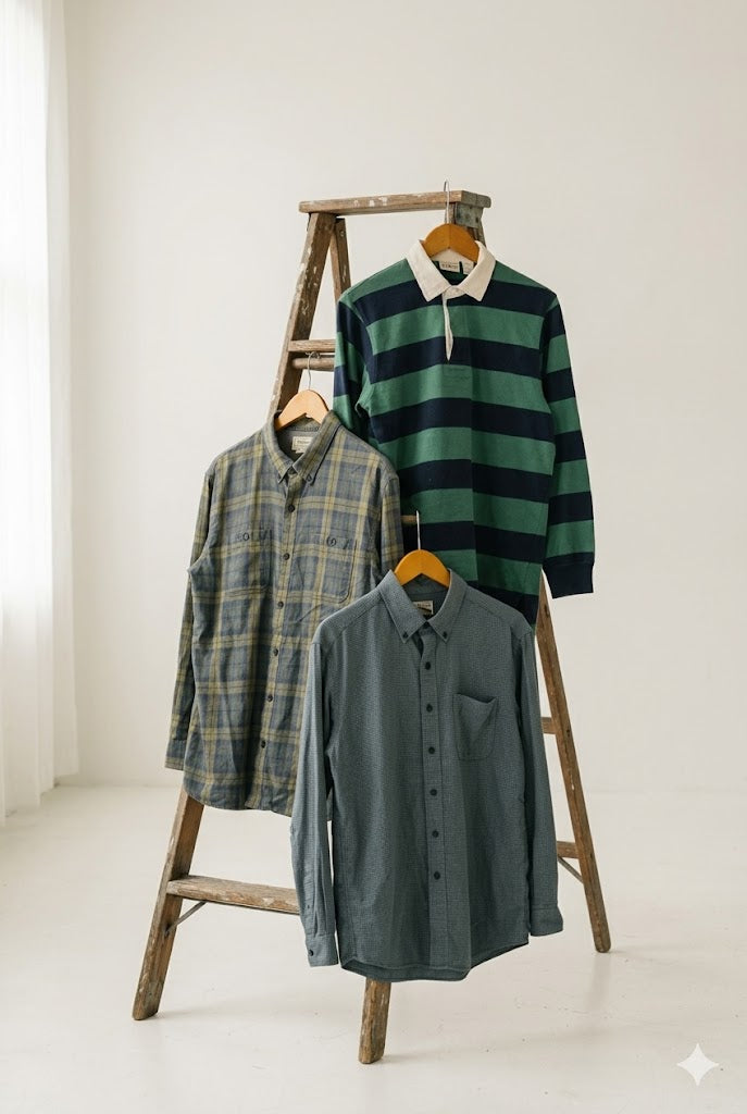 90's L.L.Bean Long Sleeve Shirts & Polo Shirts x3点