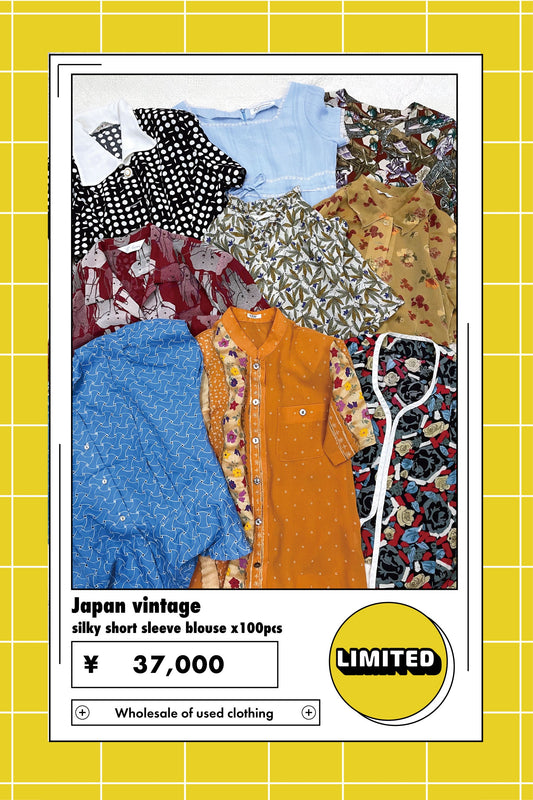 【Limited】Japan vintage silky short sleeve blouse x100点