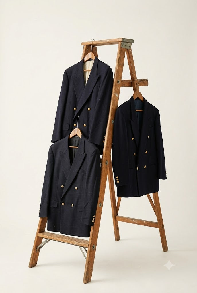 Men's Vintage Gold Button Double Breasted Tailored Jacket x3点