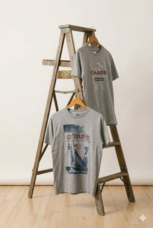 90's CHAPS Ralph Lauren Print Short Sleeve T-Shirt x2点