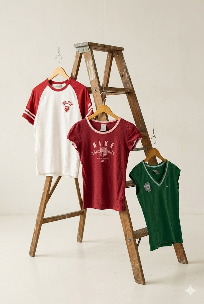 NIKE Y2K Style Ringer & Raglan T-Shirt x3点