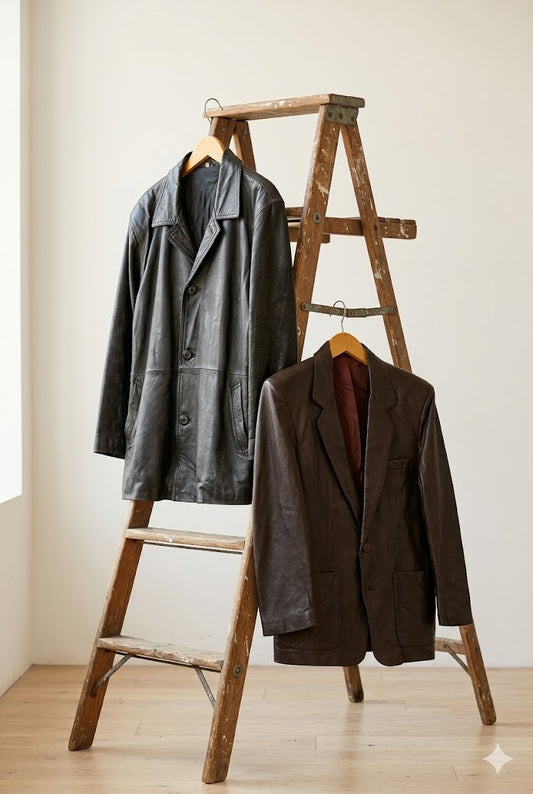 Men's Vintage Leather Tailored Jacket x2点