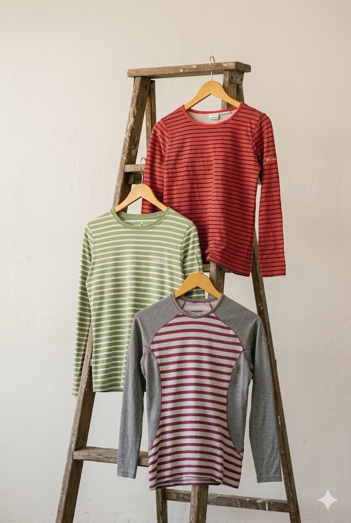Outdoor Brand Striped Long Sleeve T-Shirt x3点
