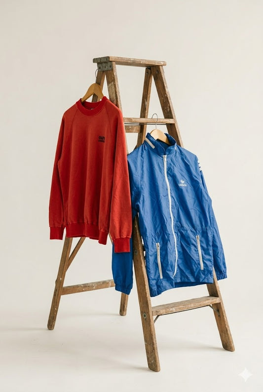 70-80's Adidas Vintage Sweatshirt & Nylon Jacket x2点