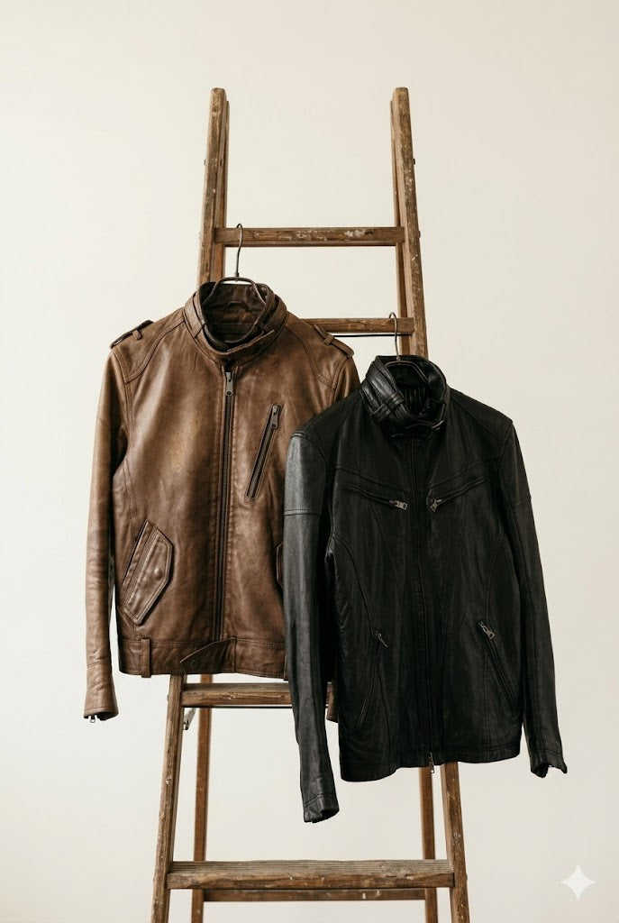 Men's Vintage Leather Single Riders Jacket x2点