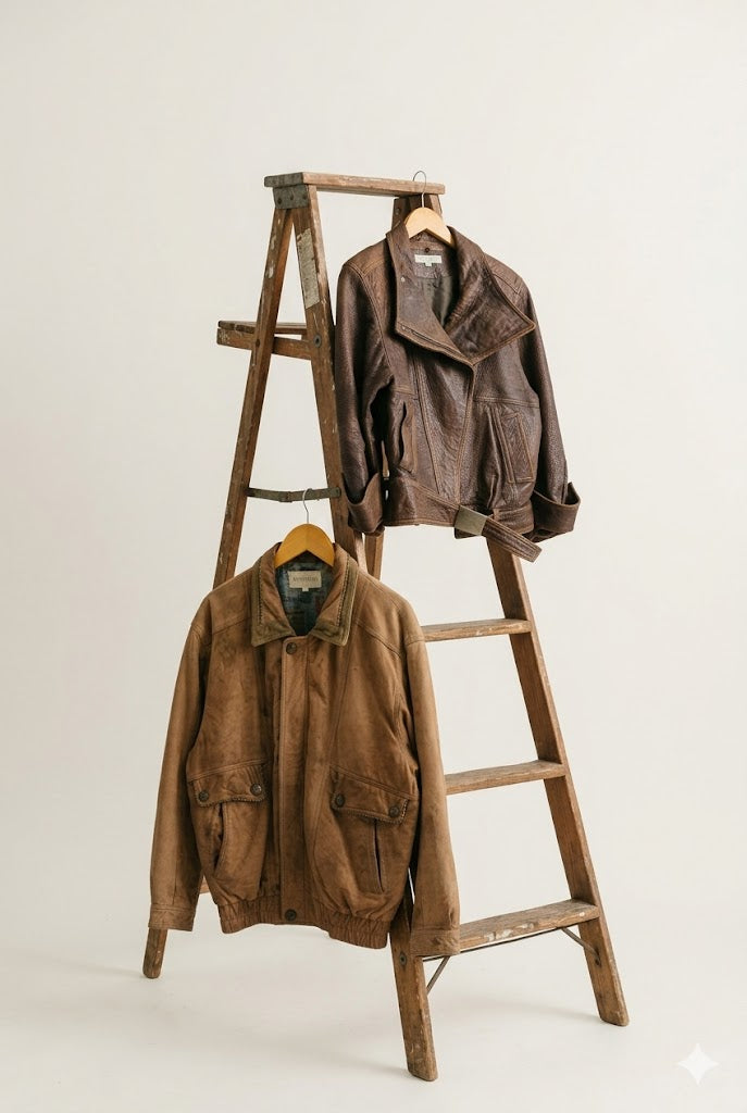 Men's Vintage Processed Leather Short Jacket x2点