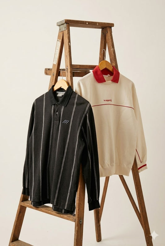 90's Le Coq Sportif & Mizuno Long Sleeve Polo Shirt x2点