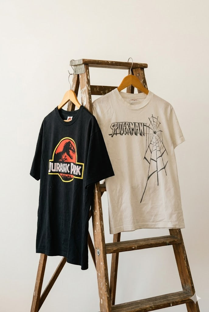 Men's Vintage Spider-Man & Jurassic Park T-Shirt x2点
