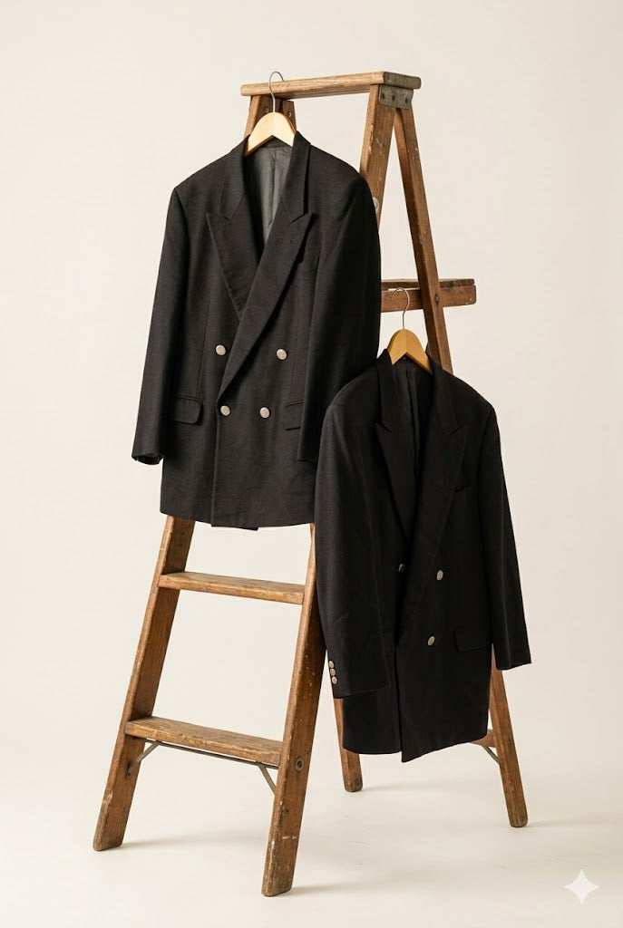 Men's brand & High-Grade Silver Button Double-Breasted Tailored Jacket x2点