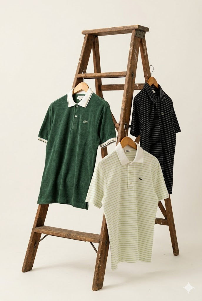 LACOSTE Towel Fabric Short Sleeve Polo Shirt x3点