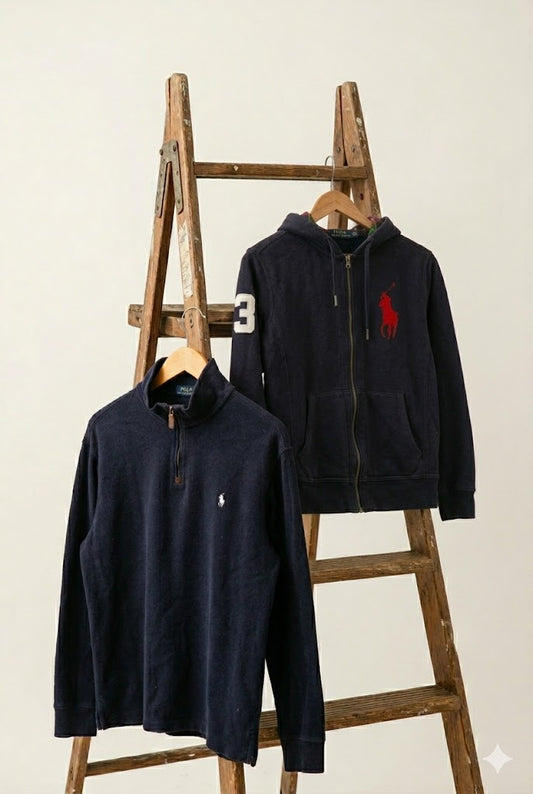Polo Ralph Lauren Big Pony Double Zip Hoodie & Half-Zip Sweatshirt x2点