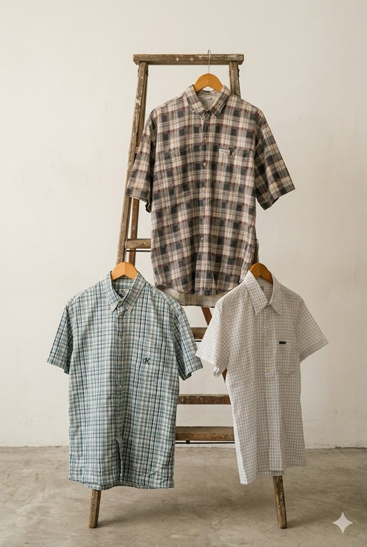 Old Calvin Klein Check Short Sleeve Shirt x3点