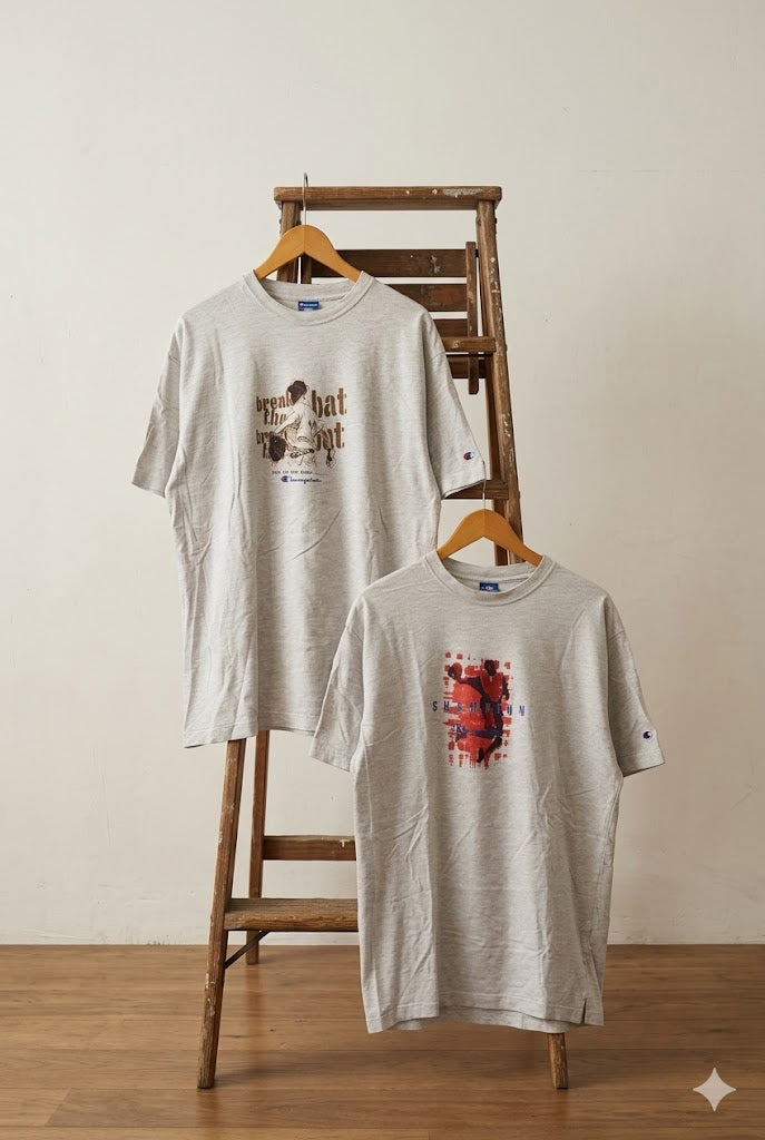 90's Champion Sports Print T-Shirt x2点