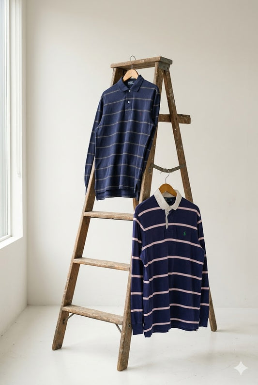 Polo Ralph Lauren Oversize Stripe Long Sleeve Polo Shirt x2点
