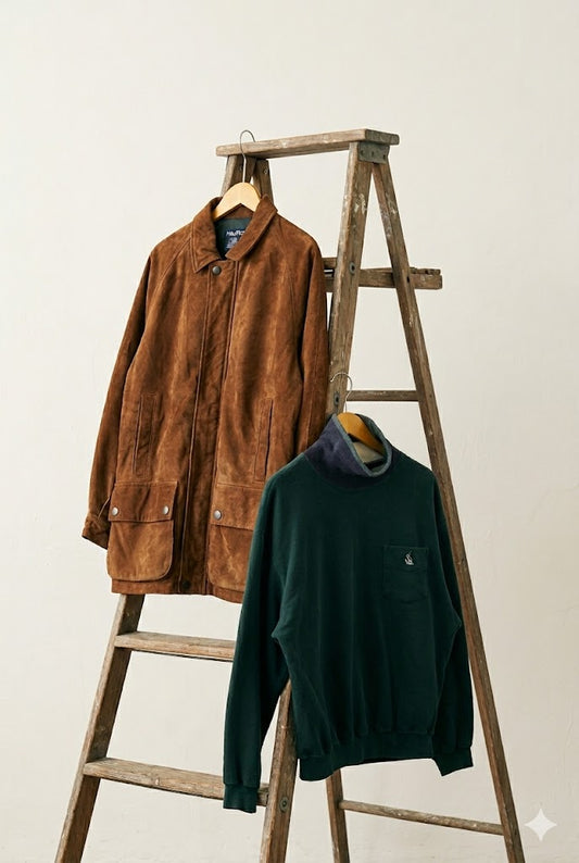 90’s Vintage Nautica Suede Jacket&Sweatshirt x2点