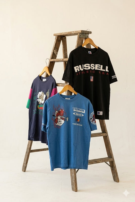 00's Import Vintage Print T-Shirt x3点